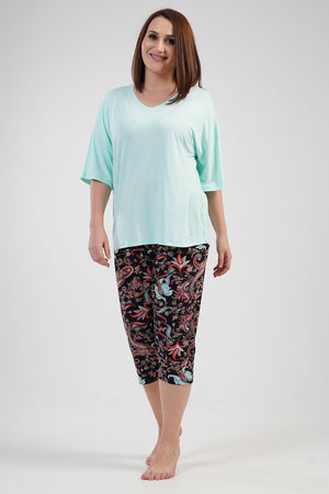 KADIN VISCON XXL KISA KOL KAPRI TAKIM 111488 - Vienetta1.GrupMINT