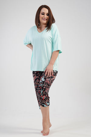 KADIN VISCON XXL KISA KOL KAPRI TAKIM 111488 - Vienetta1.GrupMINT