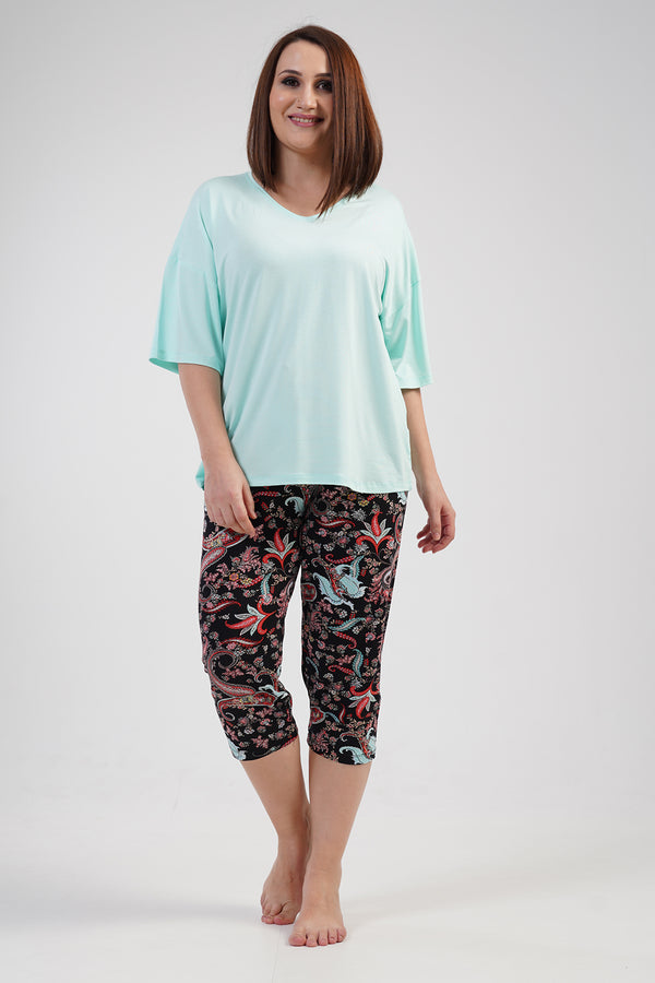 KADIN VISCON XXL KISA KOL KAPRI TAKIM 111488 - Vienetta1.GrupMINT