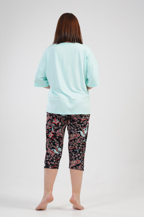 KADIN VISCON XXL KISA KOL KAPRI TAKIM 111488 - Vienetta1.GrupMINT