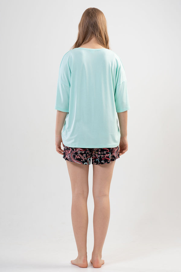 KADIN VISCON KISA KOL SORT TAKIM 111490 - Vienetta1.GrupMINT