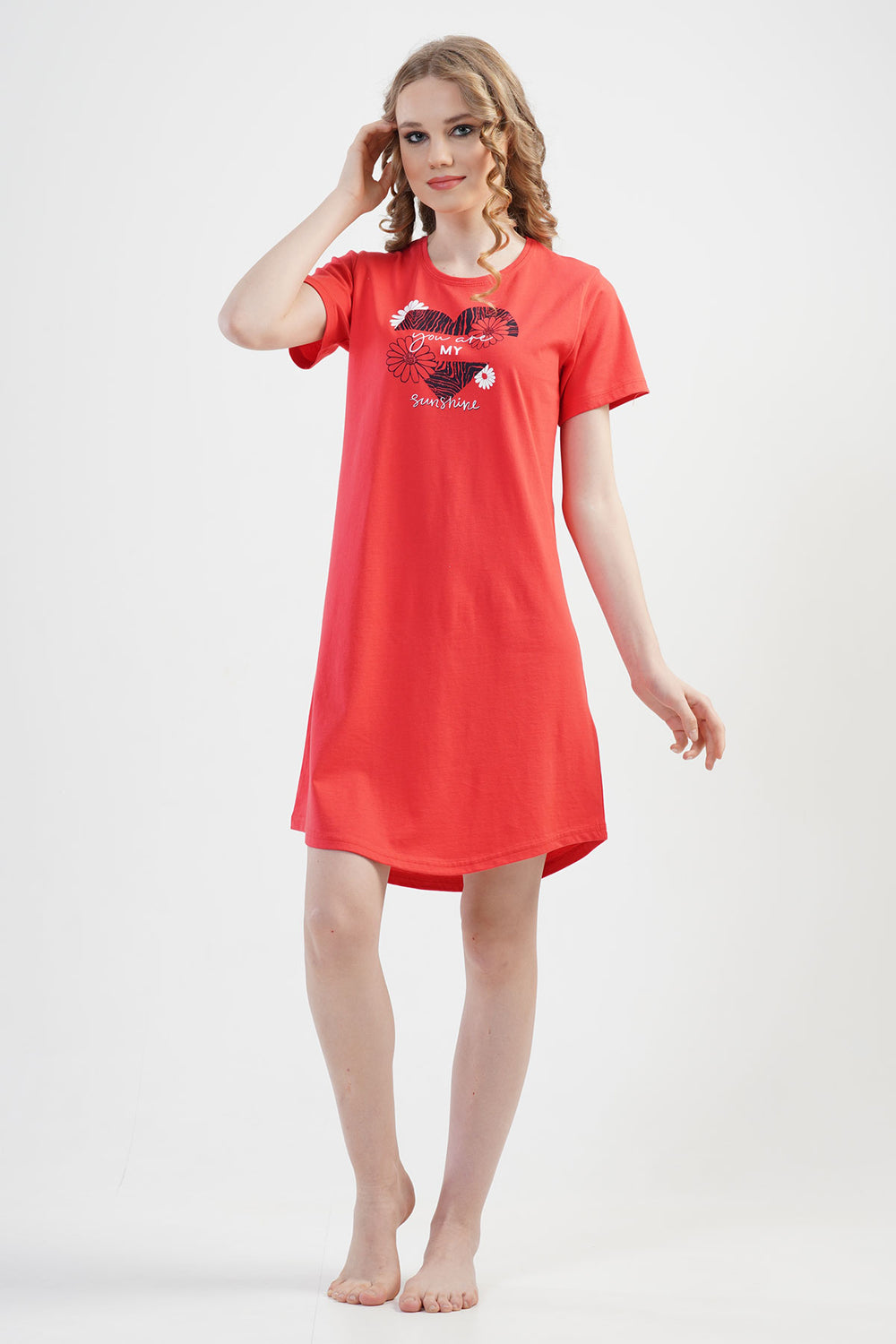 KADIN KISA KOL TUNIK 112100 - Vienetta1.GrupAÇIK NARCICEK