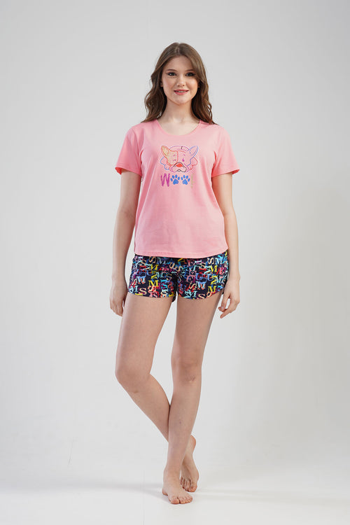 KADIN KISA KOL SORT TAKIM 112105 - Vienetta1.GrupCOTTONPINK