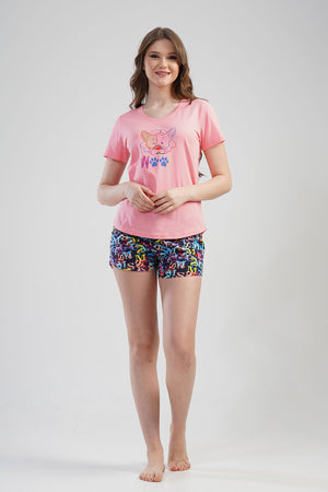 KADIN KISA KOL SORT TAKIM 112105 - Vienetta1.GrupCOTTONPINK