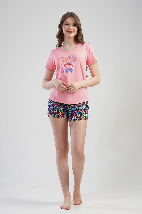 KADIN KISA KOL SORT TAKIM 112105 - Vienetta1.GrupCOTTONPINK