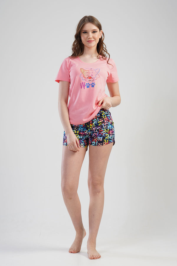 KADIN KISA KOL SORT TAKIM 112105 - Vienetta1.GrupCOTTONPINK