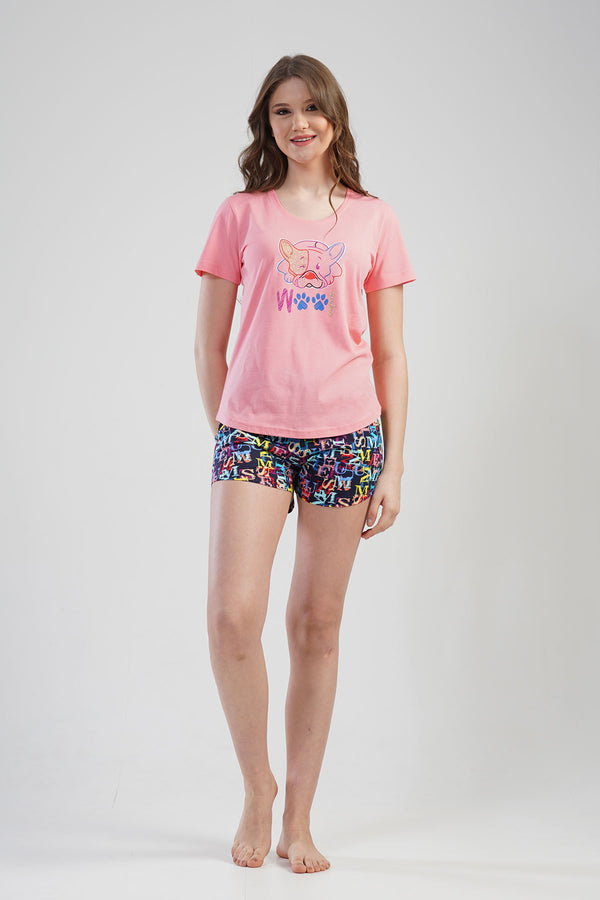 KADIN KISA KOL SORT TAKIM 112105 - Vienetta1.GrupCOTTONPINK