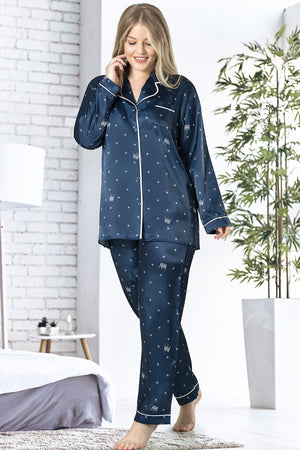 SATEN - PIJAMA TAKIM 160867 - Vienetta1.GrupY.LACIVERT
