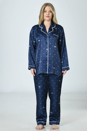 SATEN - PIJAMA TAKIM 160867 - Vienetta1.GrupY.LACIVERT