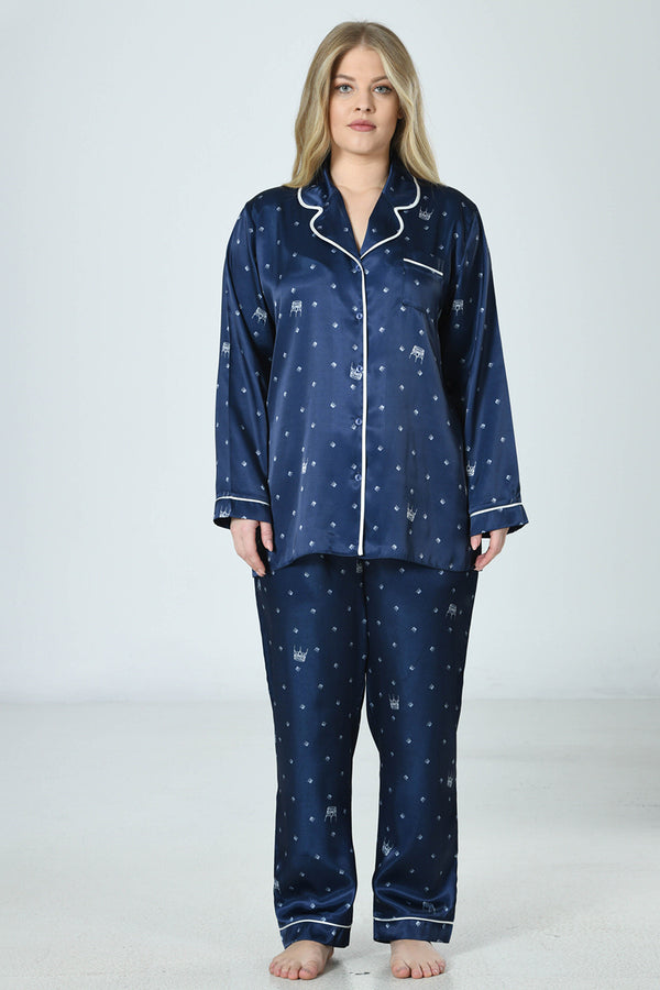 SATEN - PIJAMA TAKIM 160867 - Vienetta1.GrupY.LACIVERT