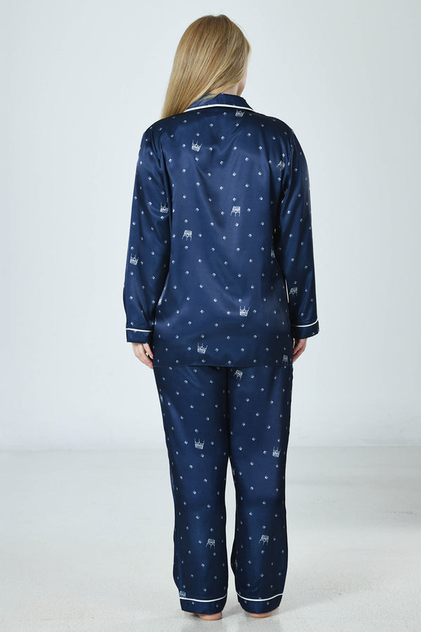 SATEN - PIJAMA TAKIM 160867 - Vienetta1.GrupY.LACIVERT