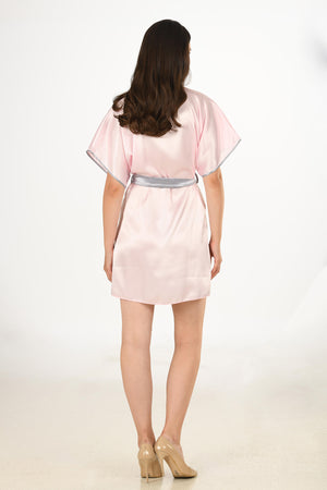 Woman Satin Pinky Dressing Gown