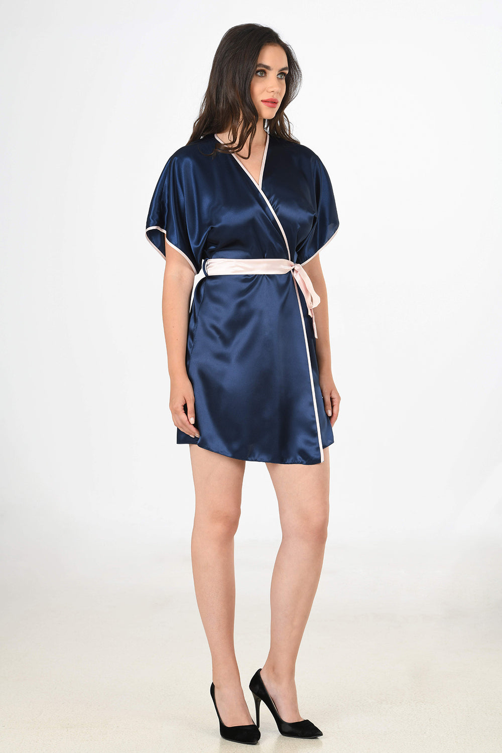 Woman Satin Carte Dressing Gown