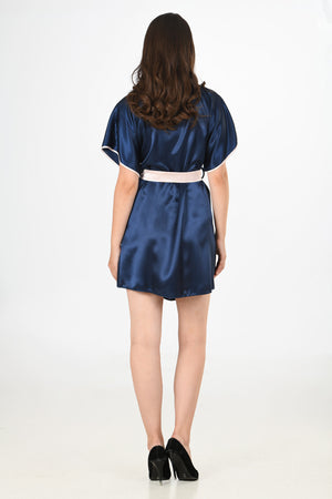 Woman Satin Carte Dressing Gown