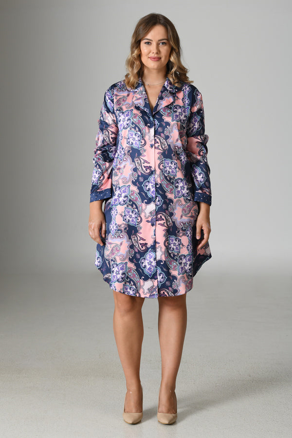 Woman Satin Exclusive Big Size Ethnic Shirt