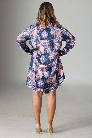 Woman Satin Exclusive Big Size Ethnic Shirt