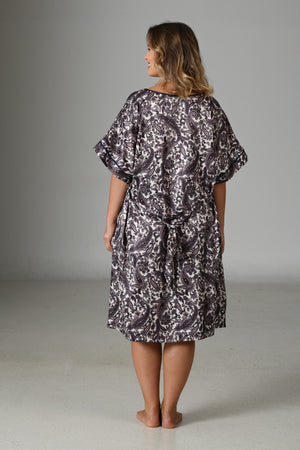 Woman Satin Exclusive Big Size Cosmos Dress