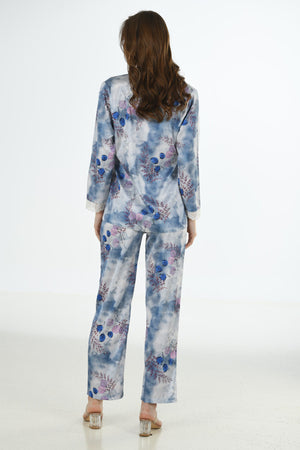 Woman Satin Ocean Pyjama Set