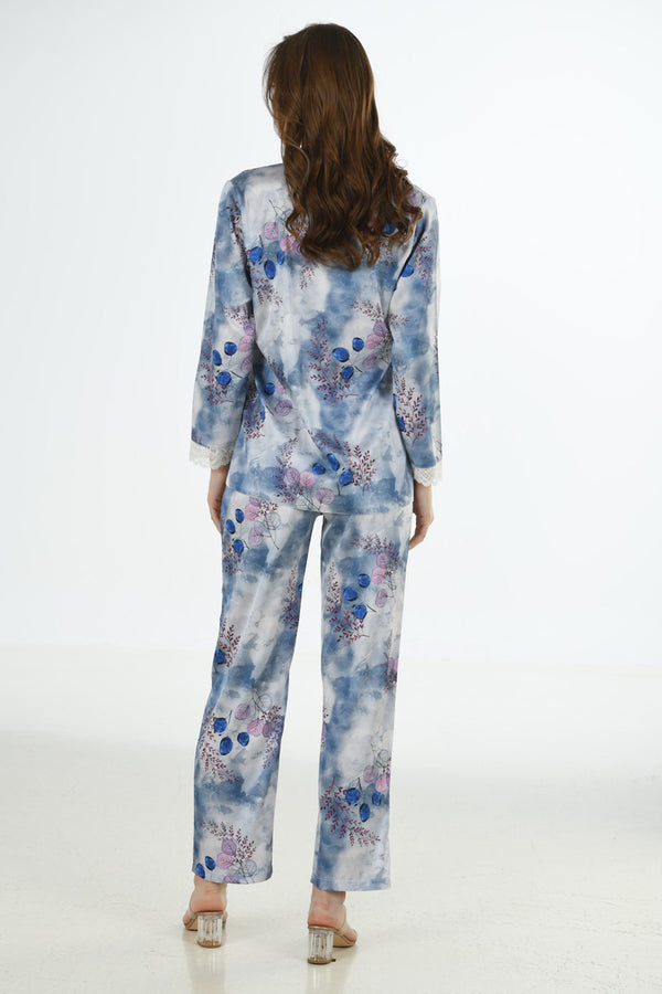 Woman Satin Ocean Pyjama Set