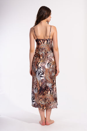 Woman Exclusive Satin Leopard Tunic