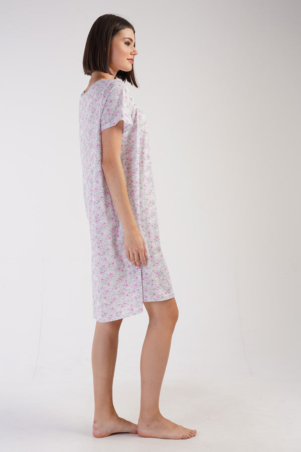 Woman Serra Short Sleeve Grandma Nightgown