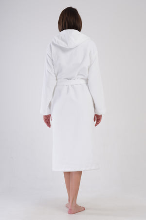 Woman Triga White Hoodie Detail Bathrobe
