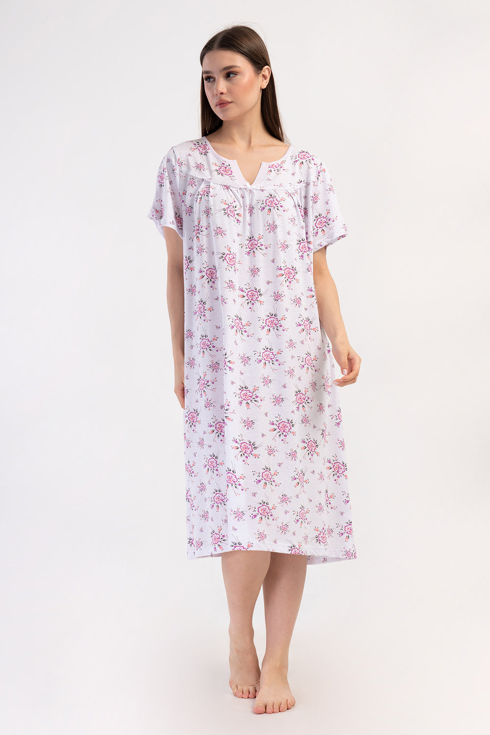 KADIN SUPREM XXL KISA KOL KISA BOY MARAS GECELIK 161783 - Vienetta1.GrupCRYSTAL ROSE