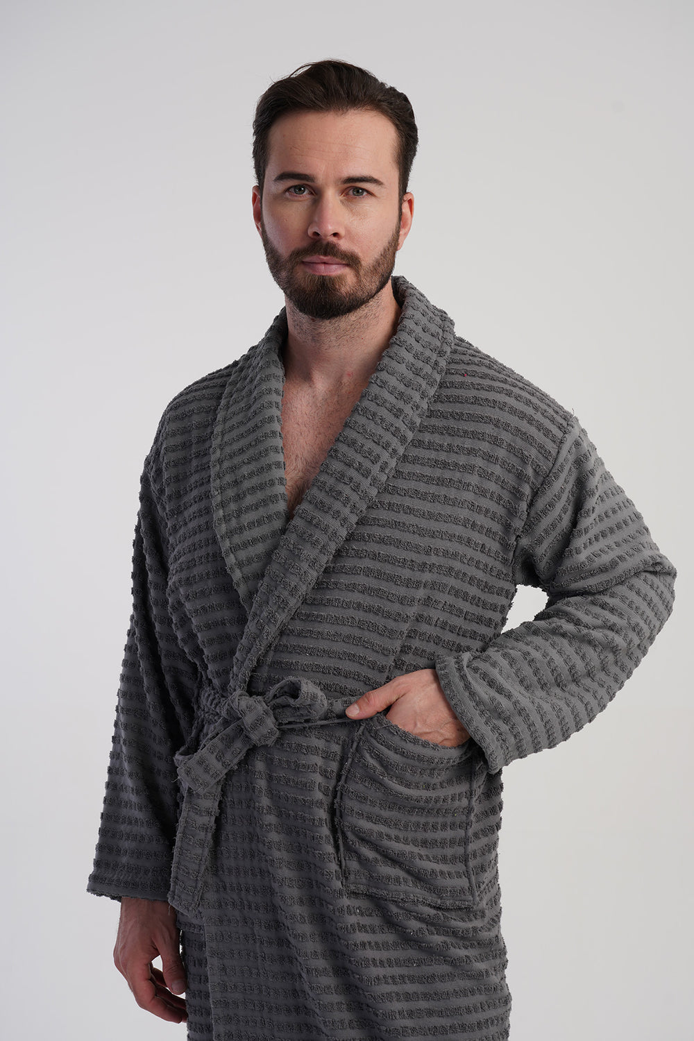 ERKEK HAVLU BUKLE SAL YAKA UZUN KOL UZUN BORNOZ 161874 - Vienetta1.GrupLACIVERT