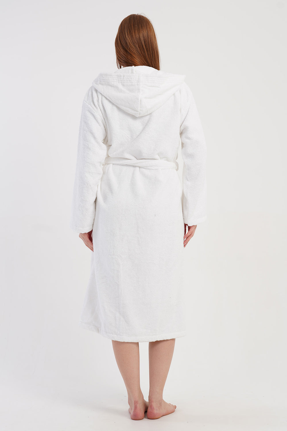 KADIN HAVLU BUKLE KAPSONLU UZUN KOL UZUN BORNOZ 161879 - Vienetta1.GrupBEYAZ