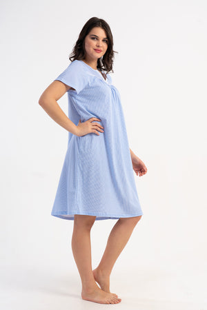 KADIN SUPREM KISA KOL KISA BOY MARAS GECELIK 161885 - Vienetta1.GrupA.MAVI