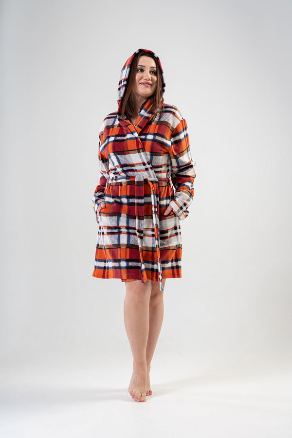 KADIN POLAR XXL KAPSONLU UZUN KOL KISA SABAHLIK 201005 - Vienetta1.GrupKAHVE