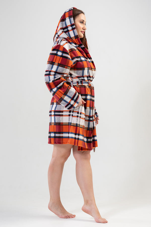 KADIN POLAR XXL KAPSONLU UZUN KOL KISA SABAHLIK 201005 - Vienetta1.GrupKAHVE