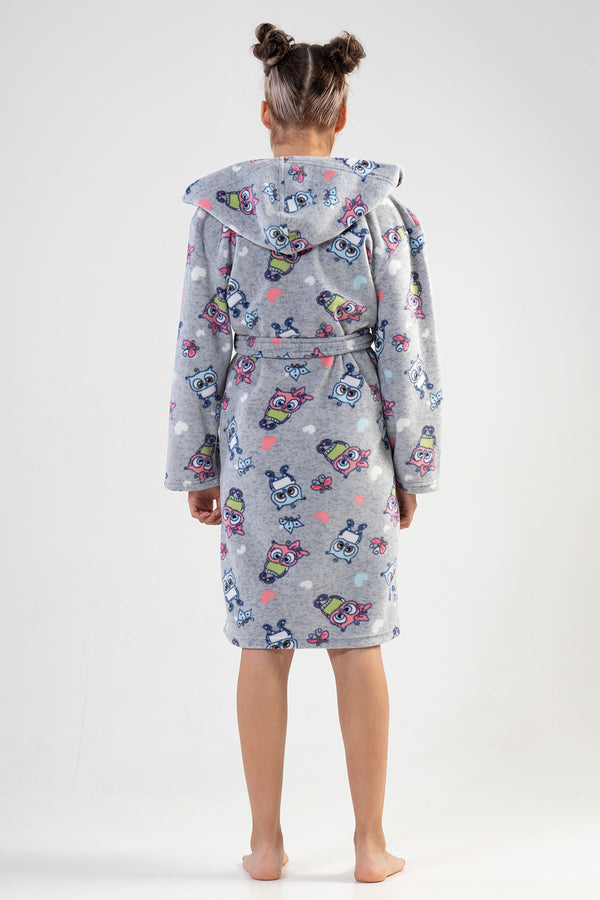 KIZ COCUK POLAR KAPSONLU CEPLI SABAHLIK 201011 - Vienetta1.GrupGRAY MELANGE