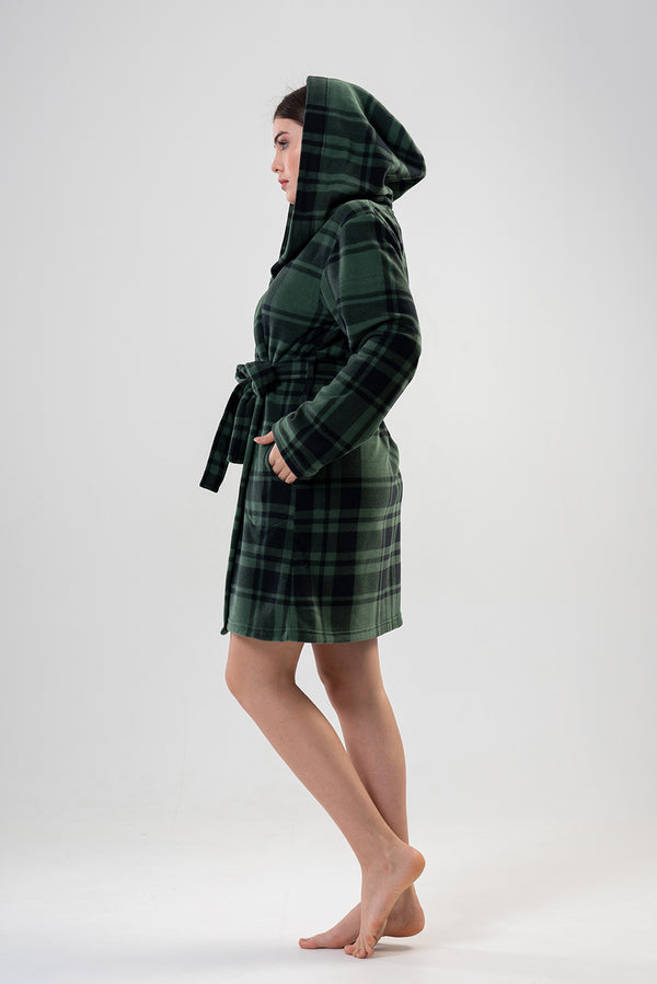 KADIN POLAR KAPSONLU UZUN KOL KISA SABAHLIK 201024 - Vienetta1.GrupSIYAH