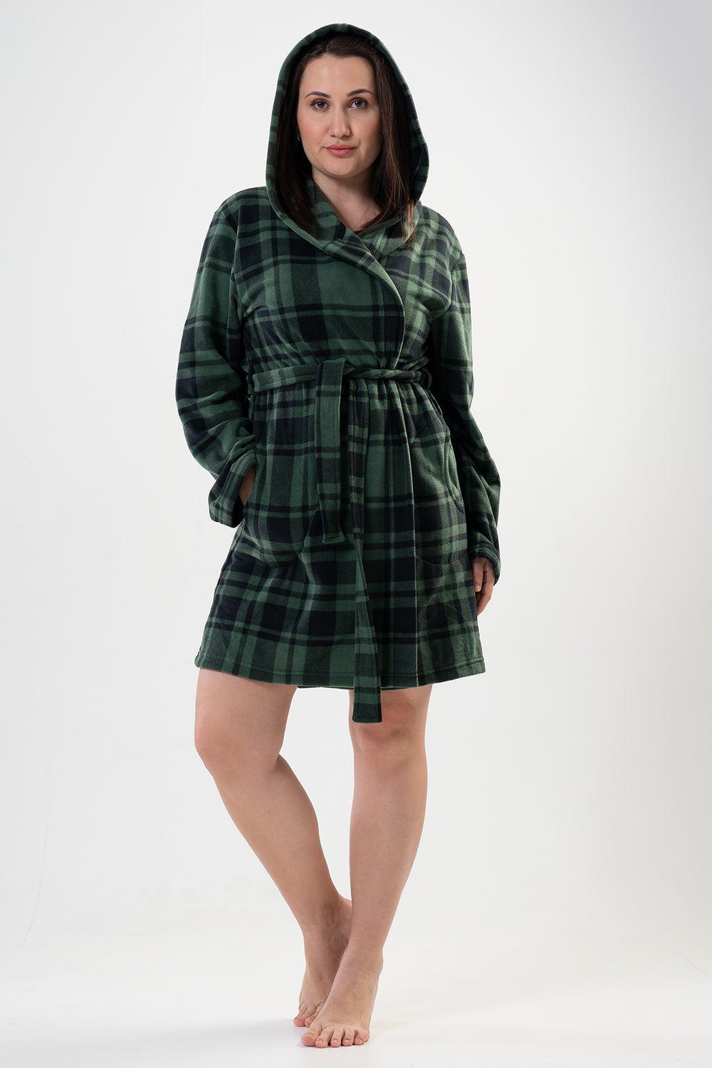 KADIN POLAR XXL KAPSONLU UZUN KOL KISA SABAHLIK 201025 - Vienetta1.GrupSIYAH