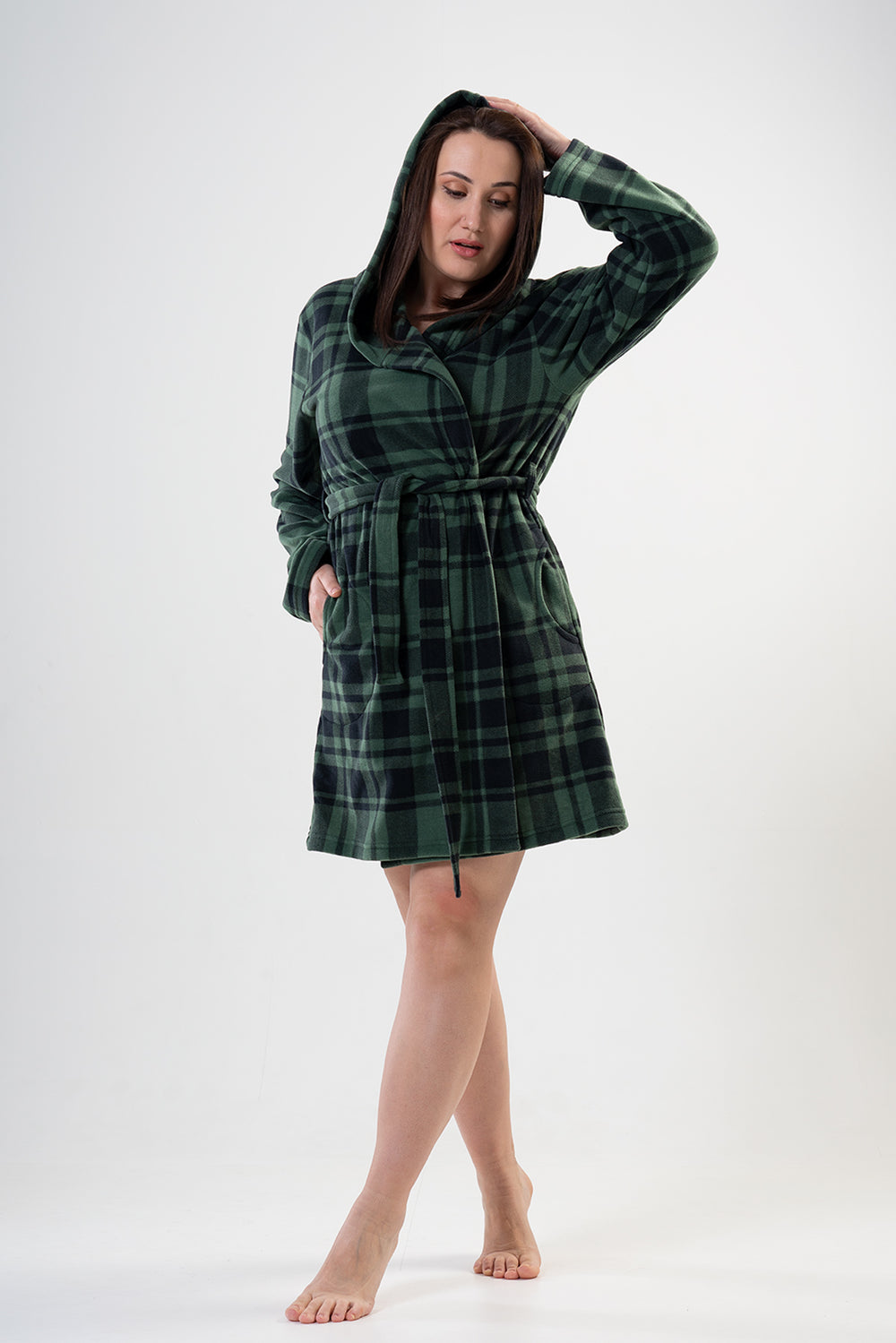 KADIN POLAR XXL KAPSONLU UZUN KOL KISA SABAHLIK 201025 - Vienetta1.GrupSIYAH