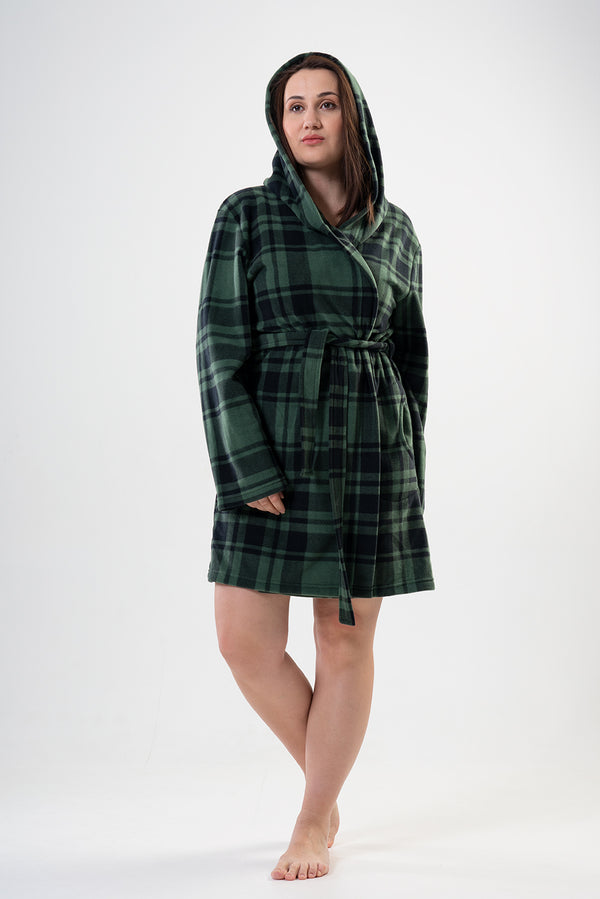 KADIN POLAR XXL KAPSONLU UZUN KOL KISA SABAHLIK 201025 - Vienetta1.GrupSIYAH