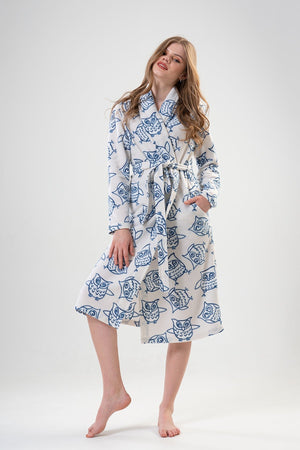 KADIN POLAR UZUN KOL UZUN SABAHLIK 201028 - Vienetta1.GrupBRIGHT WHITE