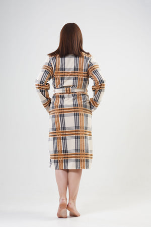 Woman Brown Dressing Gown