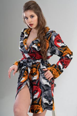 Woman Dark Winter Dressing Gown