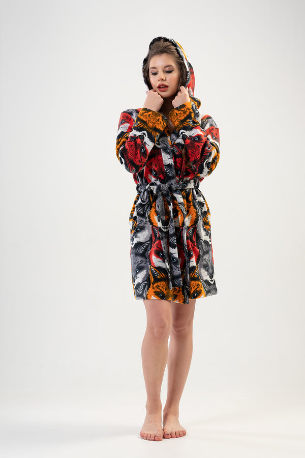 Woman Dark Winter Dressing Gown