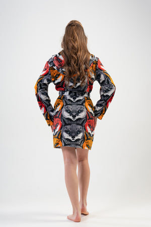 Woman Dark Winter Dressing Gown