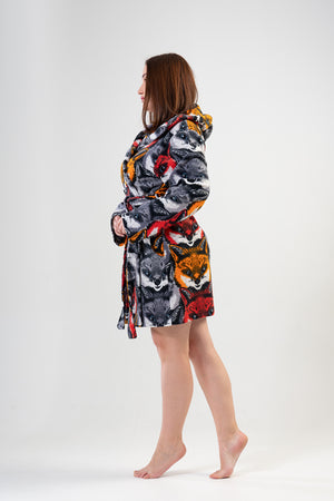 Woman Big Size Dark Winter Dressing Gown
