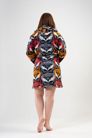 Woman Big Size Dark Winter Dressing Gown