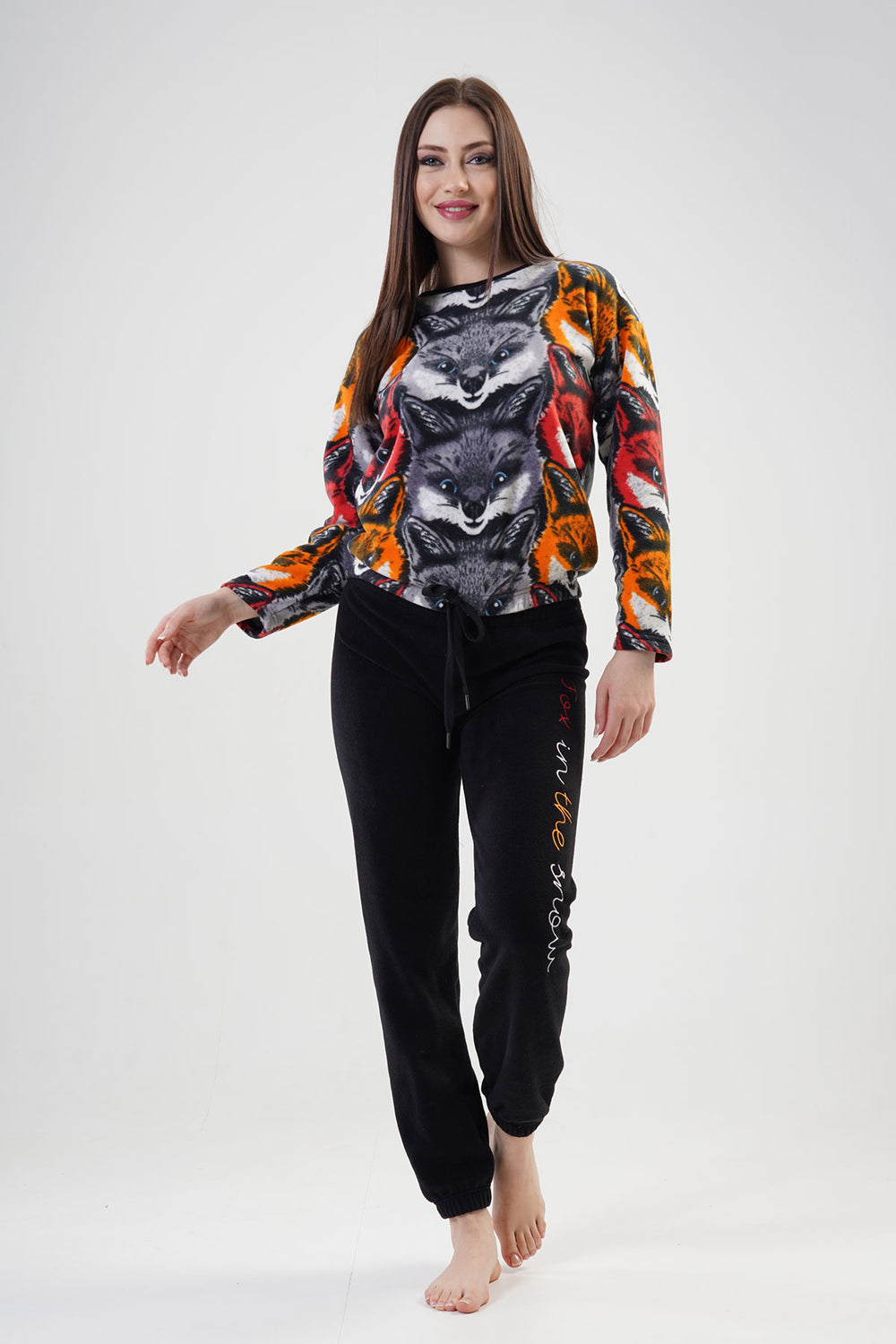 Woman Fleece Wolf Pyjama Set
