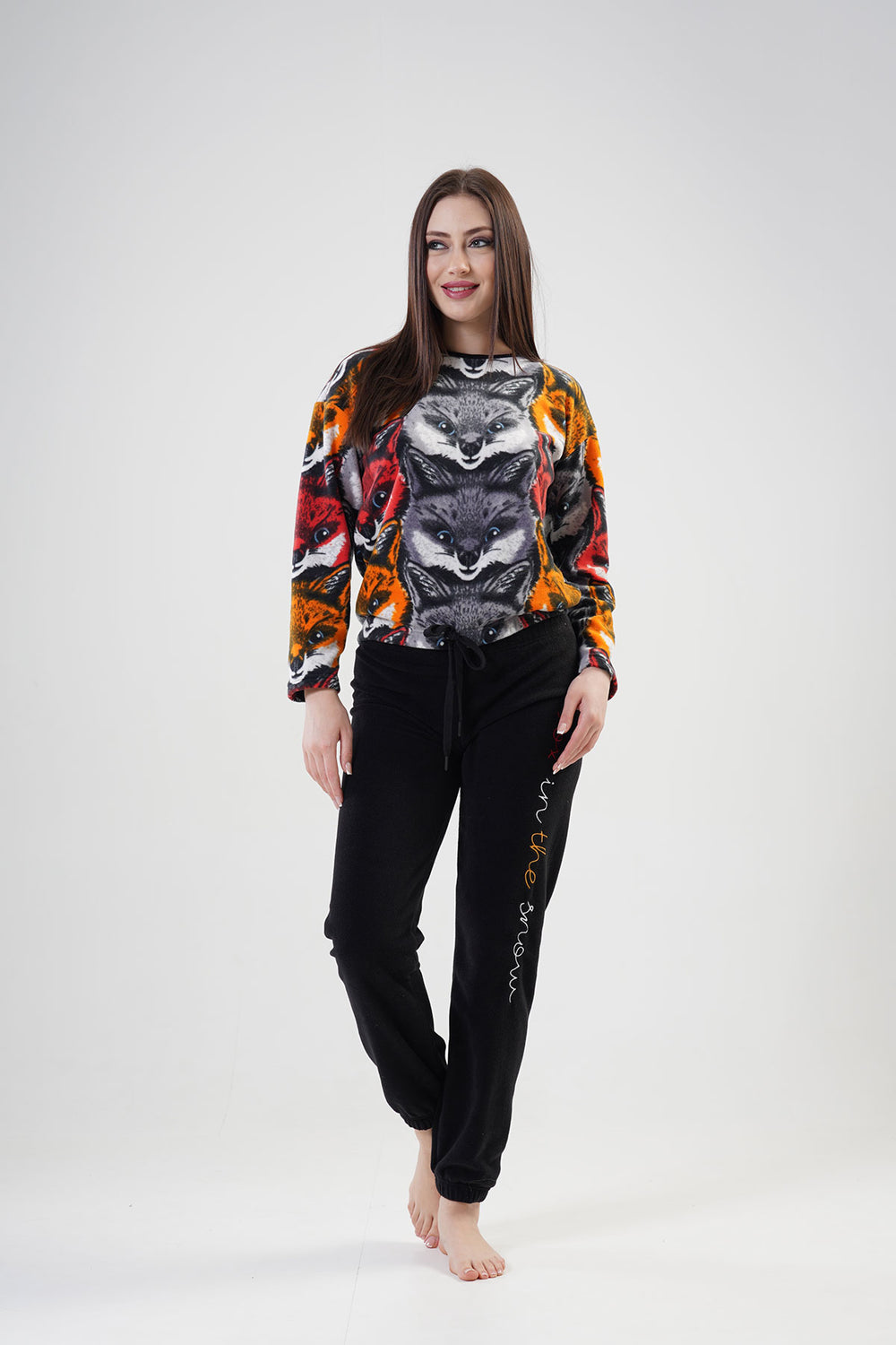 Woman Fleece Wolf Pyjama Set
