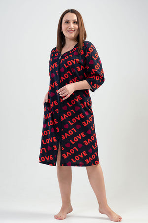 Woman Big Size Love You Home Dress