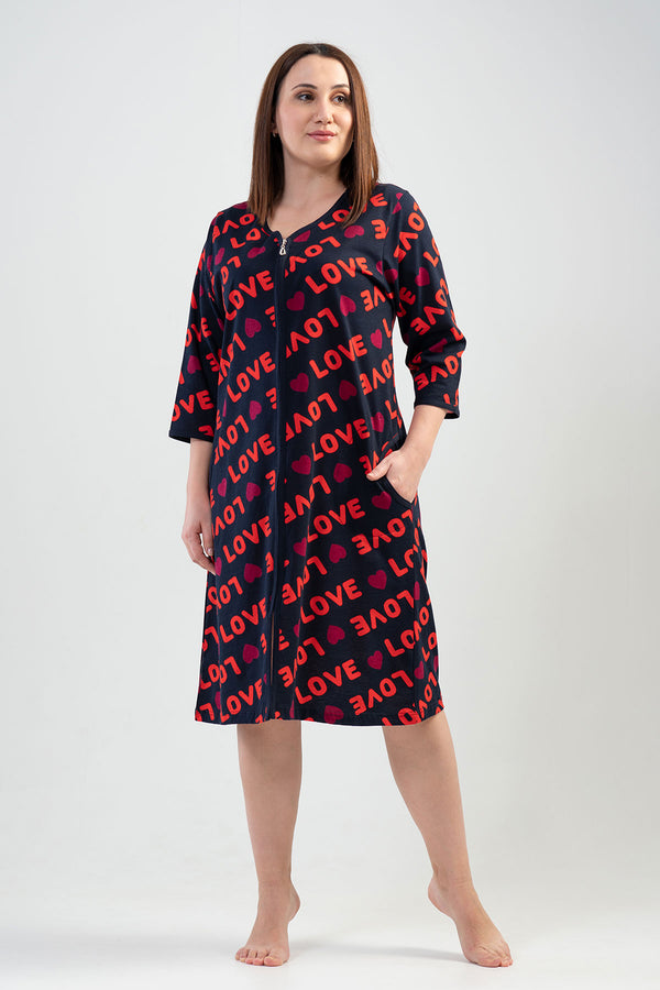 Woman Big Size Love You Home Dress
