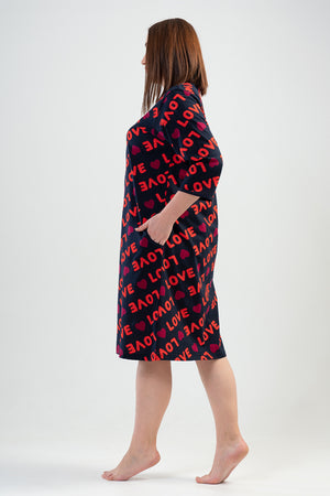 Woman Big Size Love You Home Dress