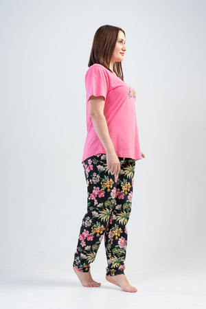 KADIN SUPREM XXL KISA KOL PIJAMA TAKIM 201105 - Vienetta1.GrupSWEETPINK